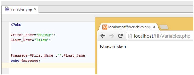declared two variables